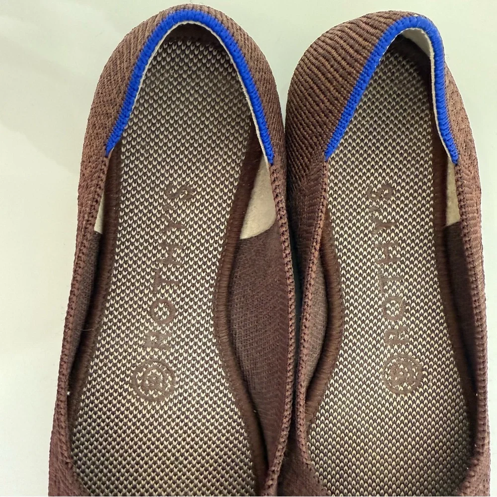 Rothy's the Flats Round Ballet Flat Shoes Retired Color Truffle Python Brown 5.5